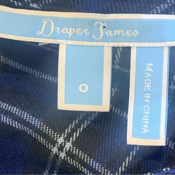 Draper James Blue Plaid Puff Sleeve Blouse Size 0 - Picture 6 of 10